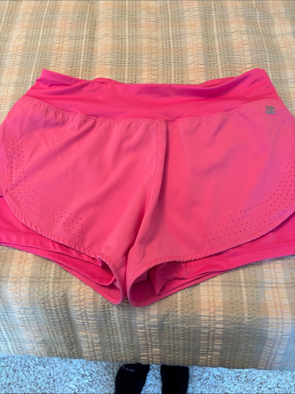 Hind Pink Laser-Cut Athletic Shorts